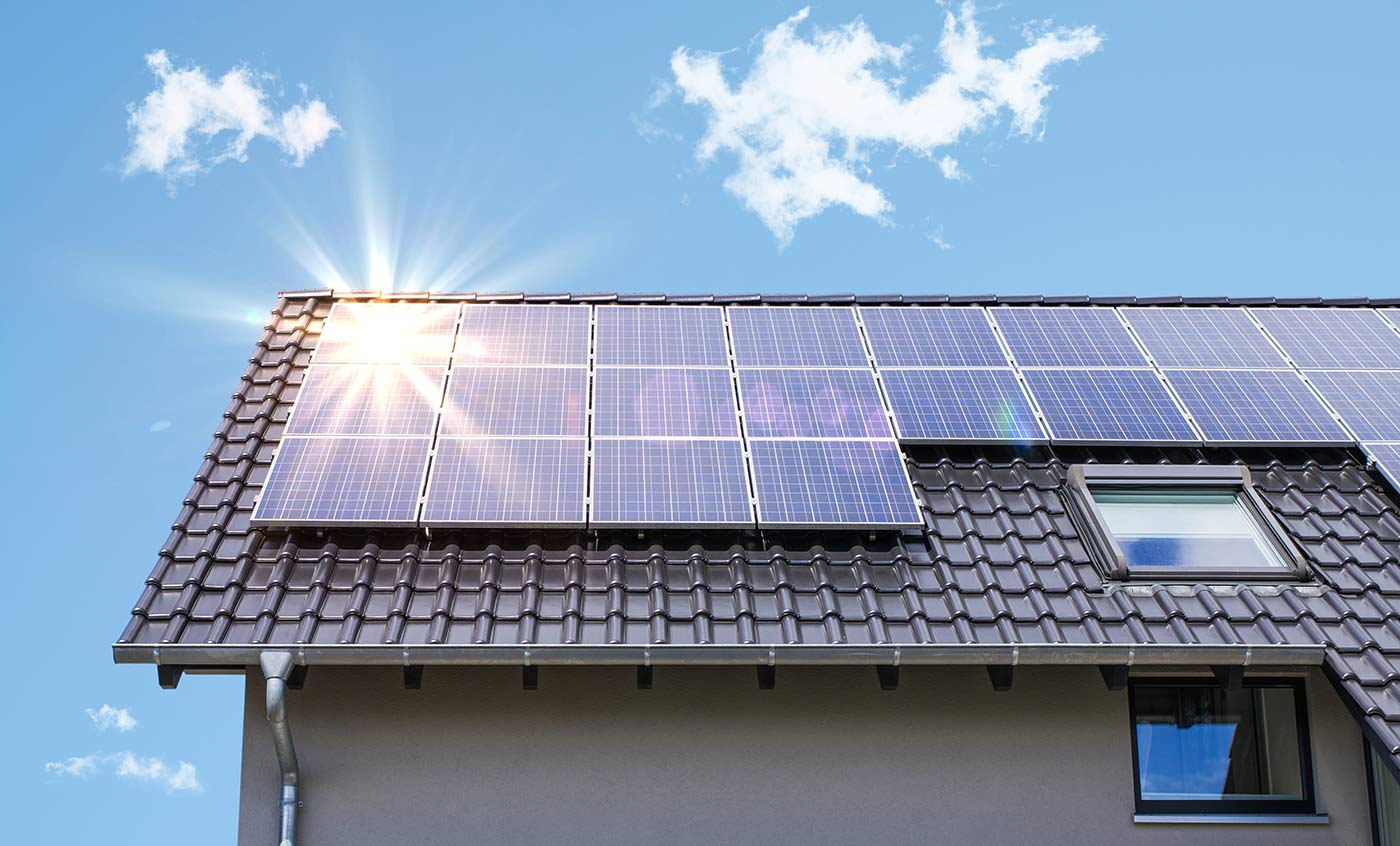 Solar panels installed on roof